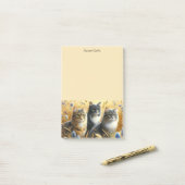 Trois Chats Post-It Notes pour Amoureux des Chats (Sur un bureau)