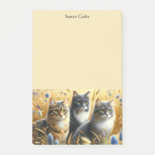 Trois Chats Post-It Notes pour Amoureux des Chats
