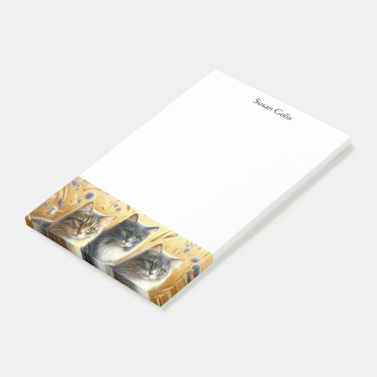 Trois Chats Post-It Notes pour Amoureux des Chats (Incliné)