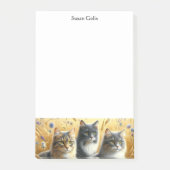 Trois Chats Post-It Notes pour Amoureux des Chats (Devant)