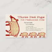 Trois Chiens rouges Carte de visite pour ferme, re (Devant)