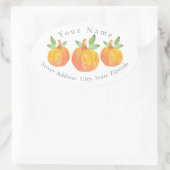 Trois Citrouilles d'aquarelle 2 étiquettes (Sac)