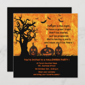Trois Citrouilles - invitations à la fête de hallo (Devant / Derrière)