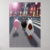Trois cochons dans la ville | AI Art Poster (Devant)