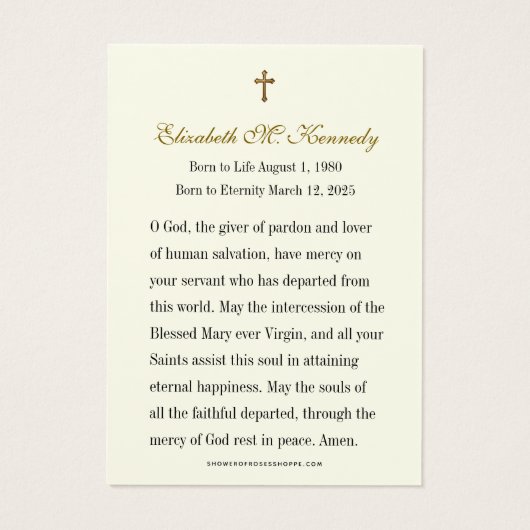 Trois Coeurs Jésus Marie Joseph Prière funéraire (Dos)