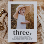 Trois Coeurs - Photo Carré 1er Invitation d'annive