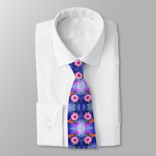 Trois couleurs Gerberas Cravate peinture (Attaché)