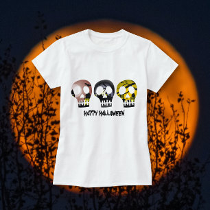 Trois crânes T-shirts Halloween