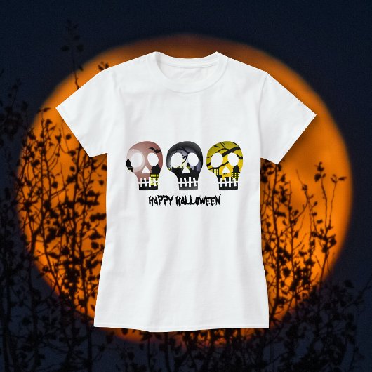 Trois crânes T-shirts Halloween