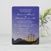 Trois croix sur la Faire-part de mariage religieus (Debout devant)