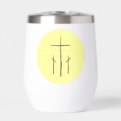 Trois croix sur le Calvaire jaune buvant (Avant)