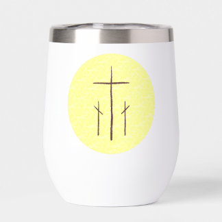 Trois croix sur le Calvaire jaune buvant