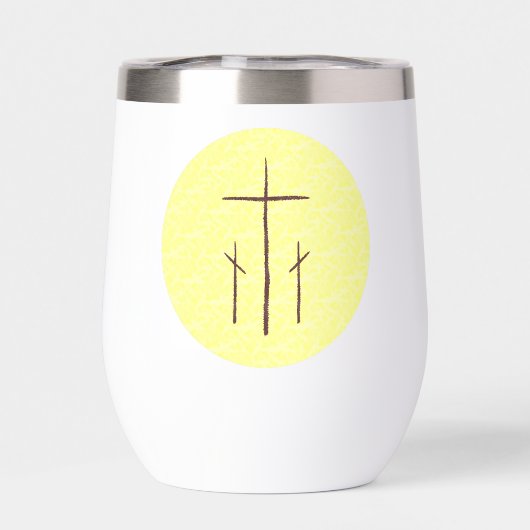 Trois croix sur le Calvaire jaune buvant