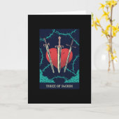 Trois des épées - Carte Tarot Cadeau (Fleur jaune)