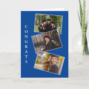 Trois diplômes photo félicitations carte bleue