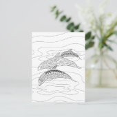 Trois Dolphins Carte postale Couleur Adulte (Debout devant)