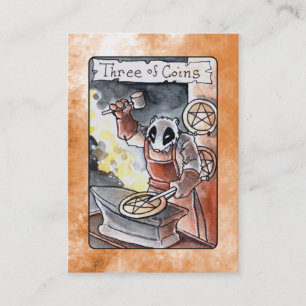 Trois du carte de visite de tarot de pièces de