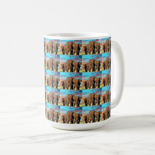 Trois éléphants africains, Mug de café (Devant droit)