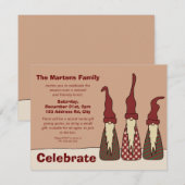 Trois Elfes Sages, invitation de noël (Devant / Derrière)