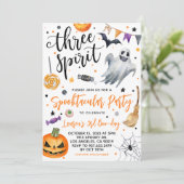 Trois Esprit Éffrayant Halloween Invitation Annive (Debout devant)