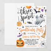 Trois Esprit Éffrayant Halloween Invitation Annive (Devant / Derrière)