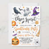 Trois Esprit Éffrayant Halloween Invitation Annive (Devant)