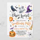 Trois Esprit Éffrayant Halloween Invitation Annive (Devant / Derrière)