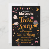 Trois Esprit Halloween Invitation Anniversaire (Devant)