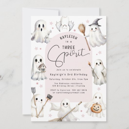 Trois Esprit Troisième Anniversaire Invitation (Devant)