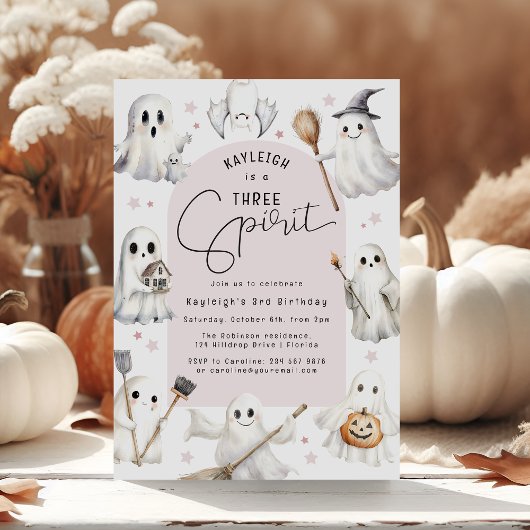 Trois Esprit Troisième Anniversaire Invitation