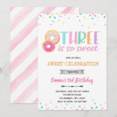 Trois est si doux invitation de beignet (Devant / Derrière)