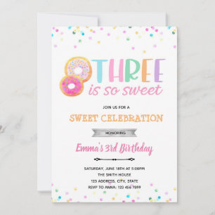 Trois est si doux invitation de beignet