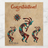 Trois Étiquettes à vin Kokopelli Sud-Ouest (Étiquettes simples)