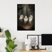 Trois Fantômes sur Impression de Forêt de Balançoi (Bureau à domicile)