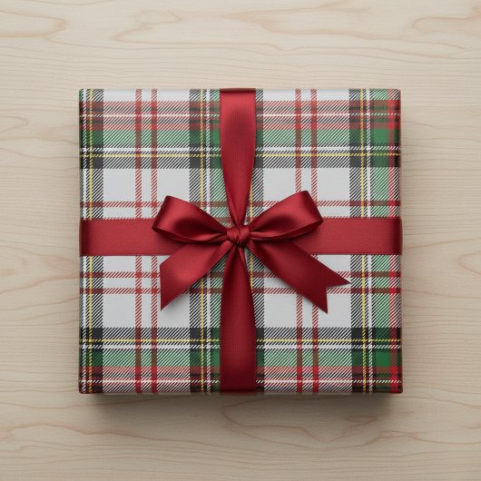 Trois feuilles de papier à envelopper plaid Stewar