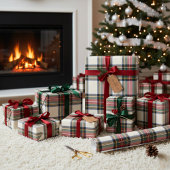 Trois feuilles de papier à envelopper plaid Stewar