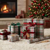 Trois feuilles de papier à envelopper plaid Stewar