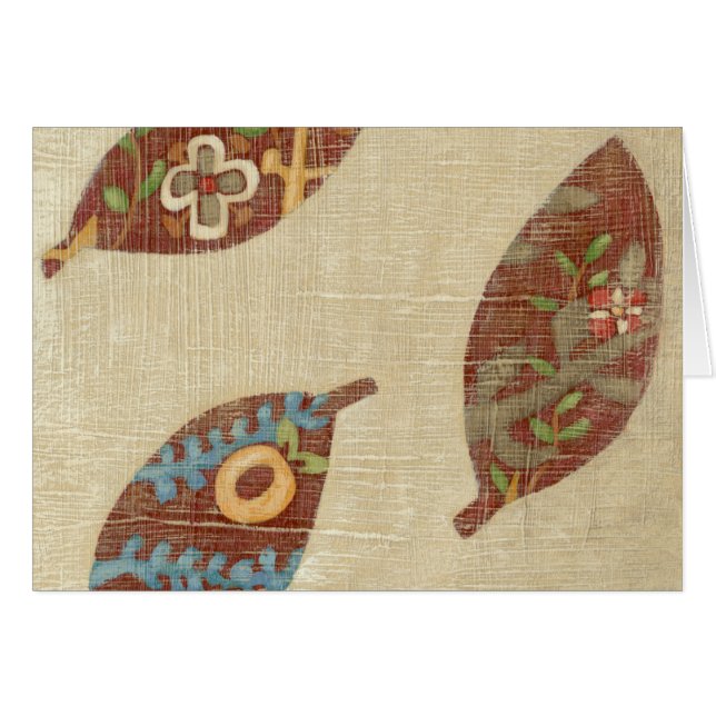 Trois Feuilles sur l'Arrière - plan Texture Linen (Devant horizontal)