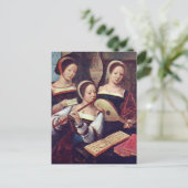 Trois Filles Jouant Musique Carte Postale (Debout devant)