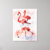 Trois flamants roses en impression d'art à l'aquar (Recto)