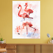 Trois flamants roses en impression d'art à l'aquar (Insitu(Salon))