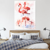 Trois flamants roses en impression d'art à l'aquar (Insitu(Chambre))