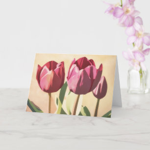 Trois fleurs de tulipe carte d'art moderne du mili