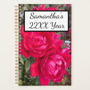 Trois fleurs rouges Texte personnalisé