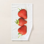 Trois Fraises Sur Btcna Blanc (Serviette à main)