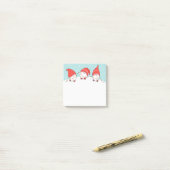 Trois Gnomes de Noël Elves Post-It Notes (Sur un bureau)