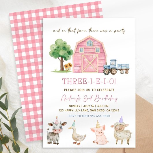 Trois I E I O Invitation d'anniversaire, Modifiabl