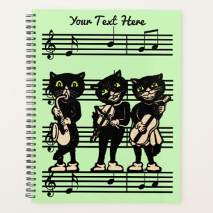Trois instruments de chats noirs musicaux