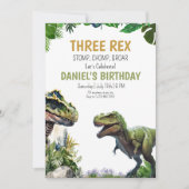 Trois invitations anniversaire imprimables dinosau (Devant)