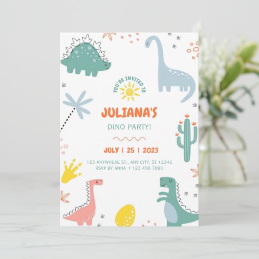 trois invitations d'anniversaire (Debout devant)